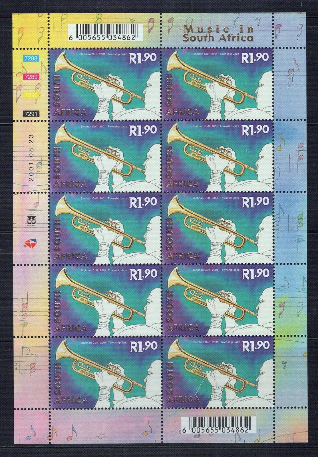 South Africa 1263-1267 MNH Musical Instruments Drums Cello ZAYIX 1223L0007