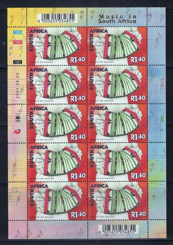 South Africa 1263-1267 MNH Musical Instruments Drums Cello  ZAYIX 1223L0007