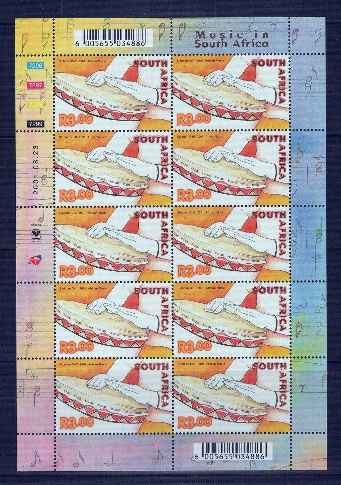 South Africa 1263-1267 MNH Musical Instruments Drums Cello ZAYIX 1223L0007