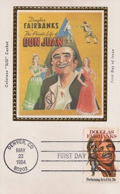 US Colorano 'Silk' FDC Maxi Card Cover Douglas Fairbanks, Movies ZAYIX 0924M0007