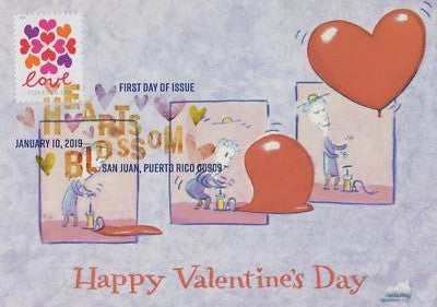 US First Day Cover FDC Maxi Card Happy Valentine's Day Love ZAYIX 0924M0269