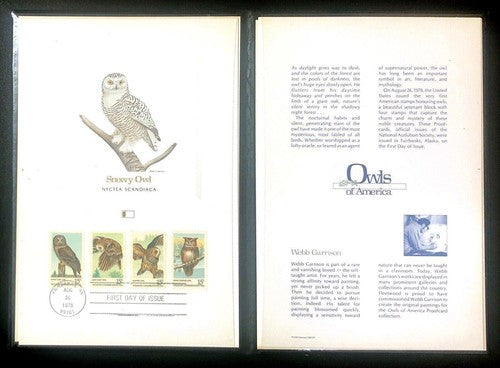 US Cover 1760-1763 FDC Fleetwood Portfolio Owls Birds ZAYIX 080122C01