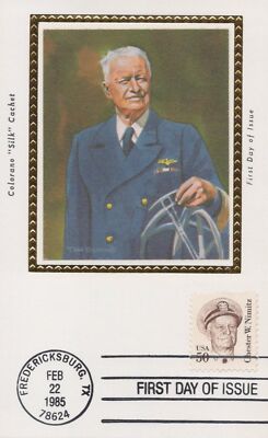 US Colorano 'Silk' FDC Maxi Card Cover UA Admiral Chester Nimitz ZAYIX 0924M0027
