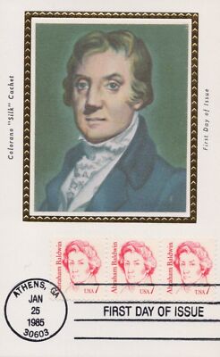 US Colorano 'Silk' FDC Maxi Card Cover UA Abraham Baldwin ZAYIX 0924M0018