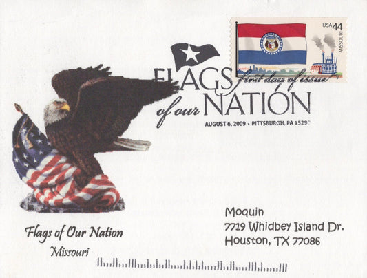 US Maxi Card FDC Missouri Flag Bald Eagle ZAYIX 0924M0346