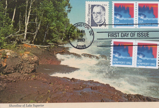 US Maxi Card FDC Father Flanagan Lake Superior ZAYIX 0924M0332