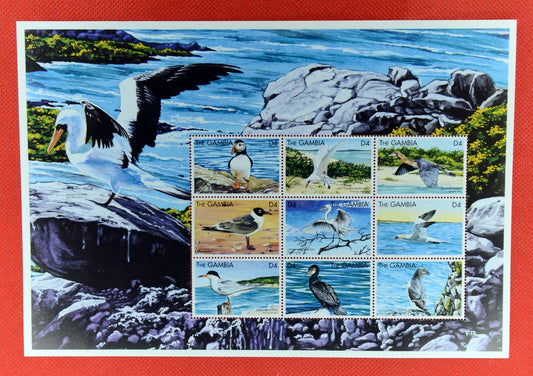 Gambia 2133 MNH Flowers / Coastal Birds / Sea Birds / Marine Life ZAYIX