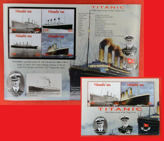 2012 Tonga Niuafo'ou 288-289 MNH Ships Sinking of the Titanic ZAYIX 052922SL22M