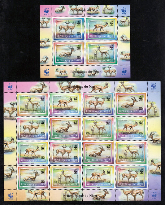 Niger 1998 WWF - World Wildlife Fund Gazelle Dorcas 986a-986b MNH set ZAYIX