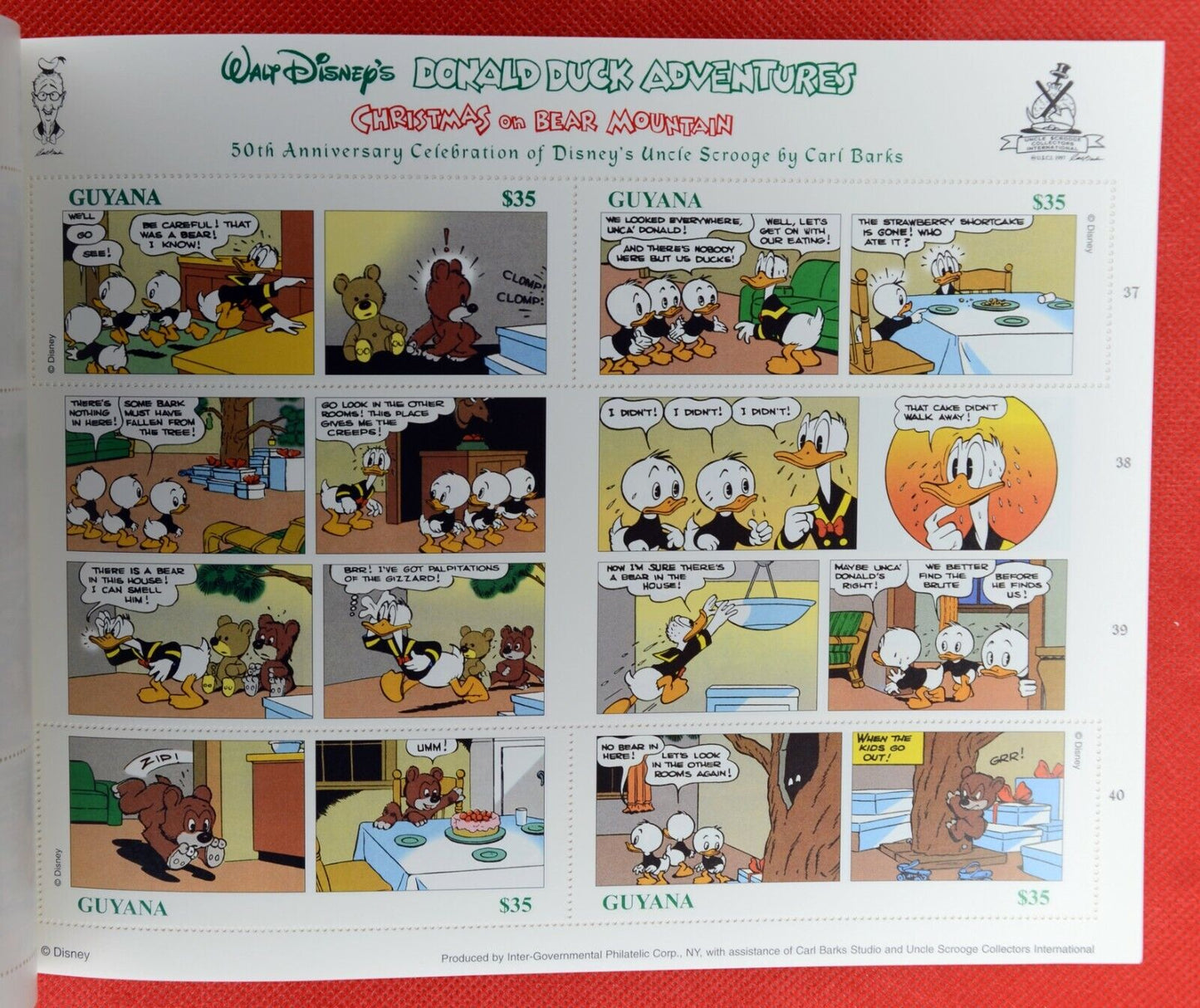 ZAYIX 1998 Guyana 3334 MNH Donald Duck Bear Christmas Disney booklet 0209AL08M
