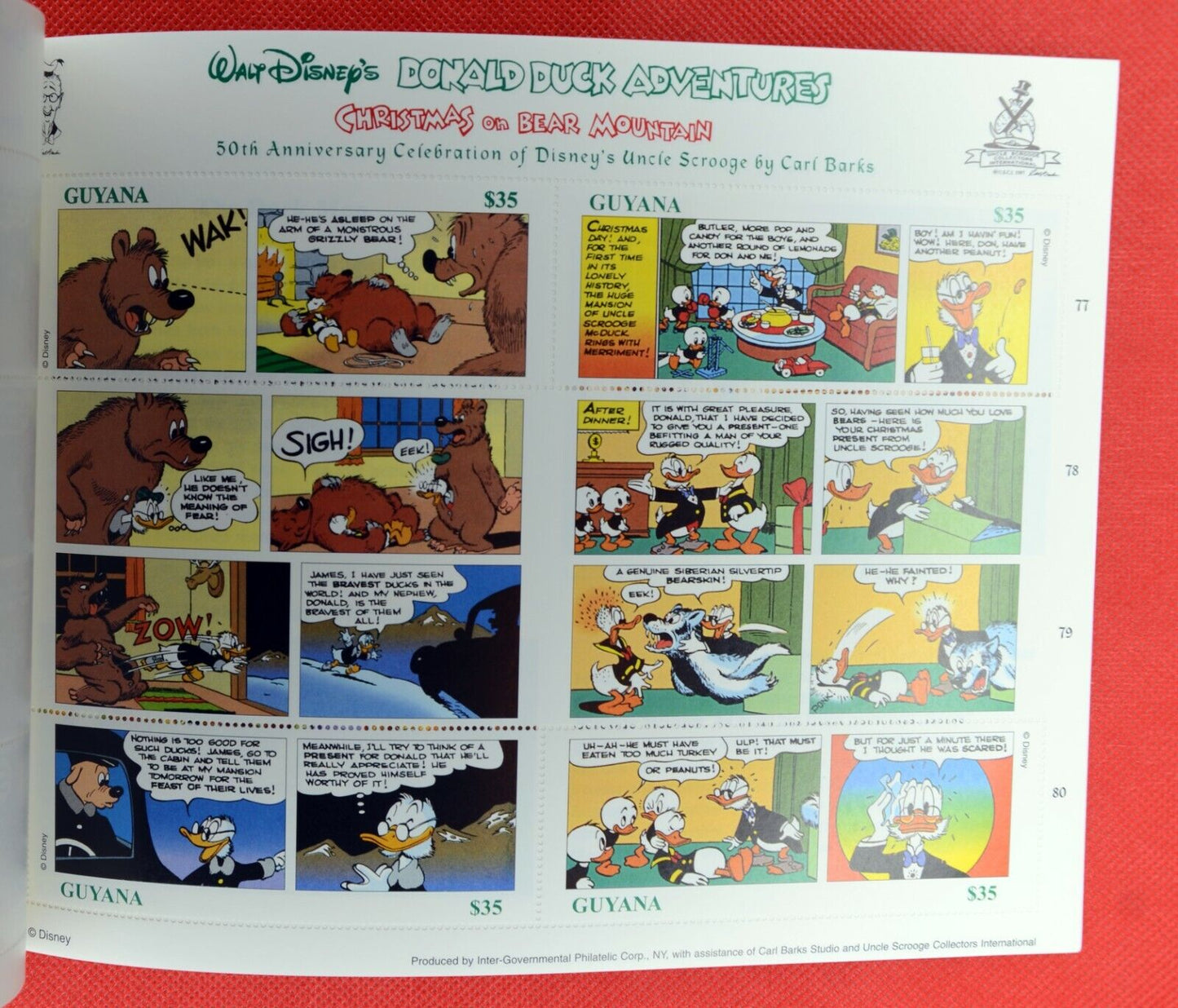 ZAYIX 1998 Guyana 3334 MNH Donald Duck Bear Christmas Disney booklet 0209AL08M