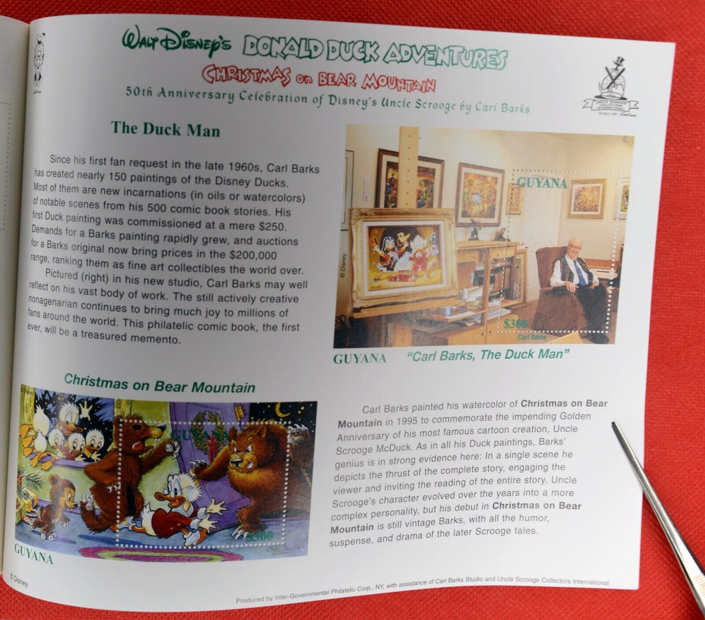 ZAYIX 1998 Guyana 3334 MNH Donald Duck Bear Christmas Disney booklet 0209AL08M