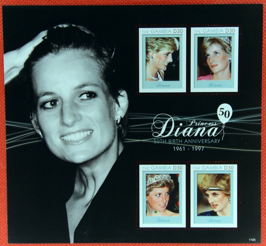 Gambia 3340 MNH Princess Diana 50th Birth Anniversary ZAYIX 02091532A32