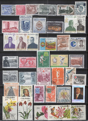 Colombia Collection Used Flowers Trains Ships Sports Maps ZAYIX 111922SM39