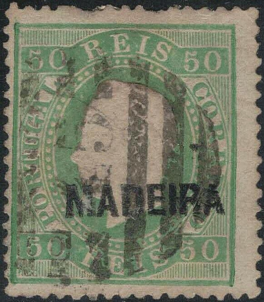 Portugal & Colonies Madeira 24 used 1872 King Luis Overpainted ZAYIX 031222S41