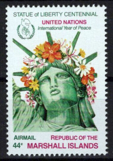 Marshall Islands C8 MNH Air Post Statue of Liberty Flowers ZAYIX 0424S0003M