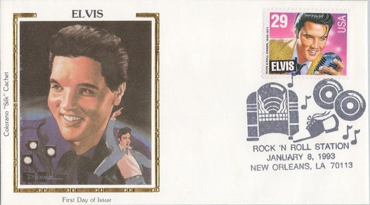 US 2721 FDC Elvis Presley Colorano Silk Rock & Roll Station New Orleans ZAYIX 060722SM04