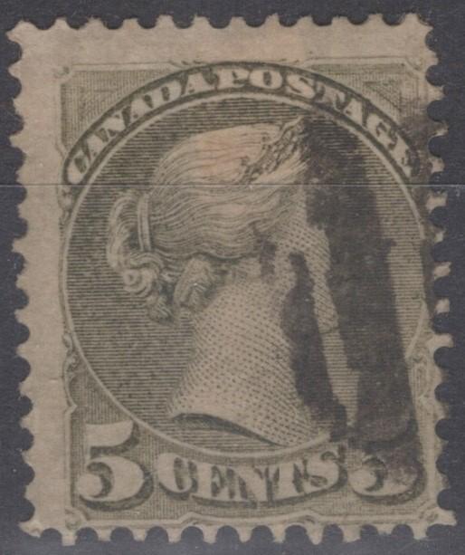 Canada 38 used F 1876 5c slate green Queen Victoria perf 12 - ZAYIX 060222S92