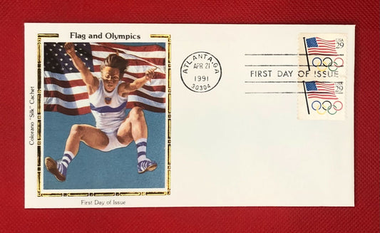 1991 US Colorano FDC # 2528a Flag & Olympics Long Jump Atlanta ZAYIX 110821SM13