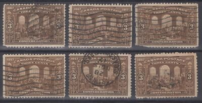 Canada 135 (6) used 1917 Fathers of Federation quality mixed ZAYIX 060222S111