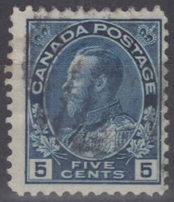 Canada 111 used 1912 5c dark blue Admiral ZAYIX 060222S115M