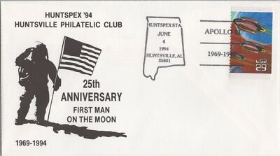 HUNTSPEX 1994 25th Anniversary Man on the Moon cachet ZAYIX 120622SM92