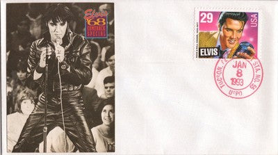 US 2721 FDC 1968 Comeback Elvis Leather Bubble Gum Card cachet ZAYIX 060722SM19