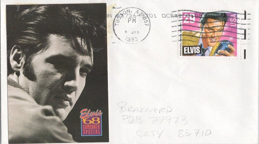 US 2721 FDC Elvis Presley 1968 Comeback Bubble Gum Card cachet ZAYIX STAMPS