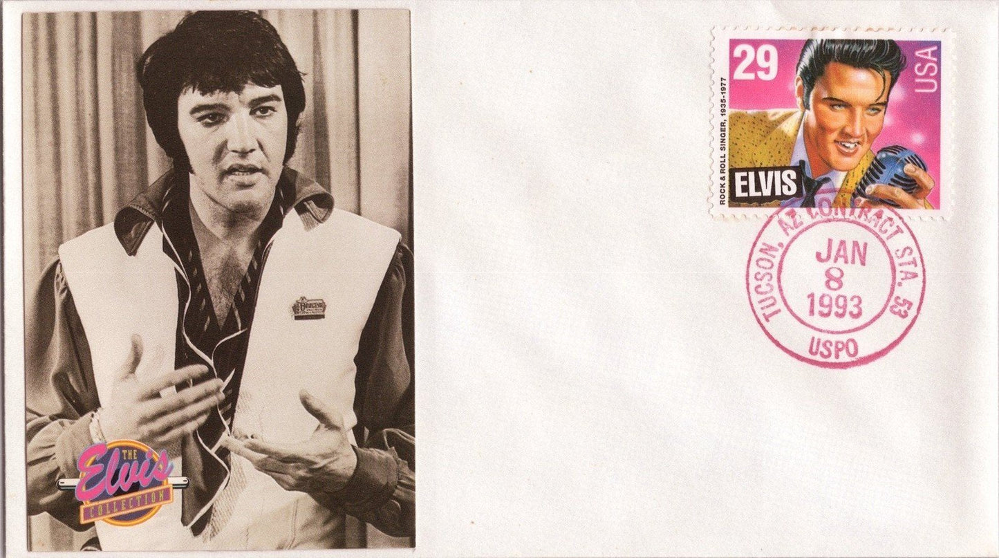 US 2721 FDC Elvis Presley in Vest, Bubble Gum Card cachet, Tucson ZAYIX STAMPS