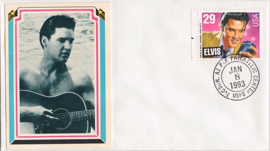 US 2721 FDC Elvis Plays Guitar on Beach, Bubble Gum Card cachet ZAYIX STAMPS