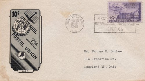 US C42-16 H. Ioor FDC 75th anniversary of the UPU air mail ZAYIX USFM102023121