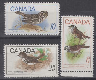 Canada 496-498 MNH Birds Wildlife Sparrows Hermit Thrush ZAYIX 121022S94
