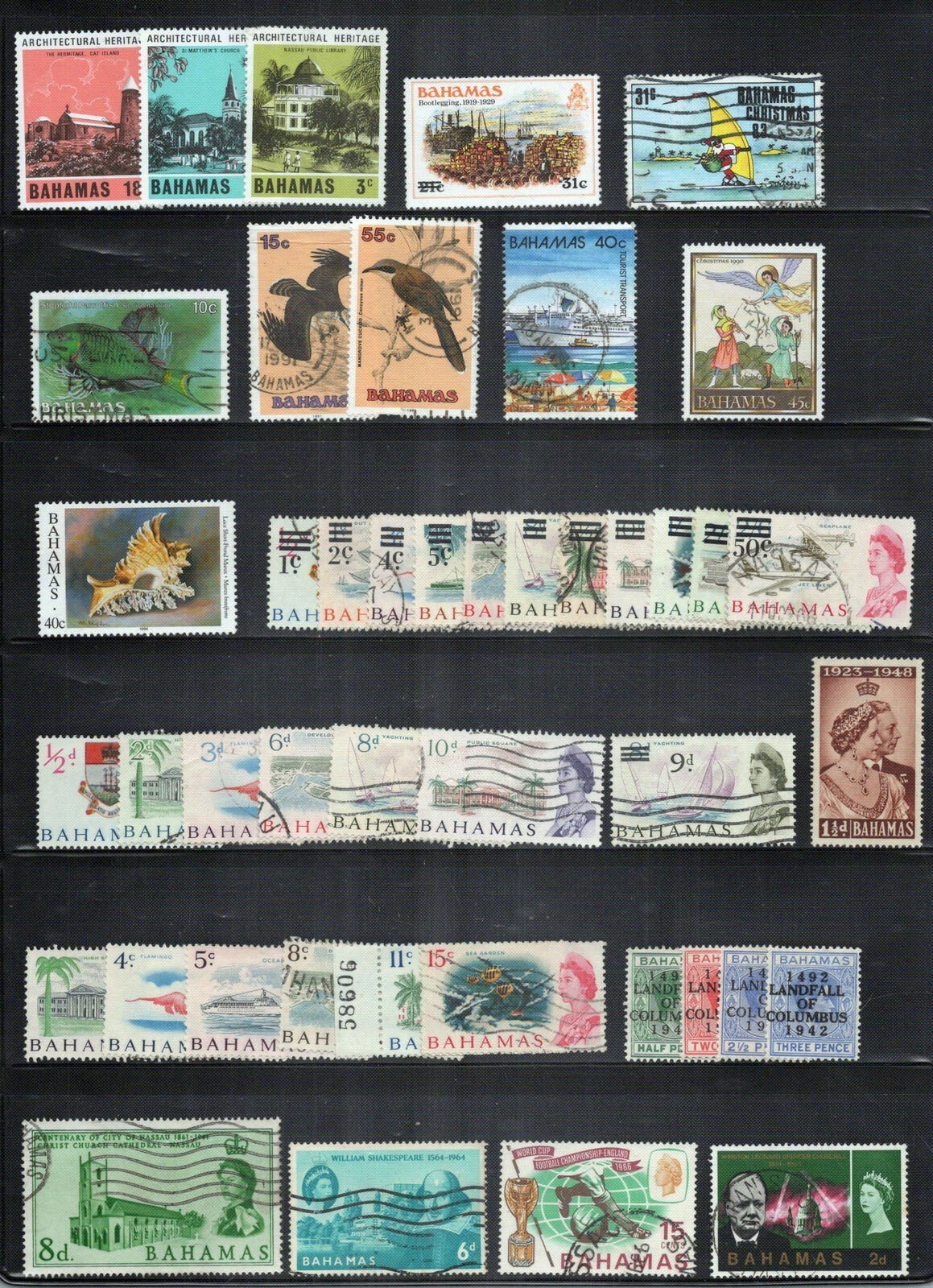 Bahamas Stamp Collection Mint/Used Birds Architecture Seashells ZAYIX 0424S0047