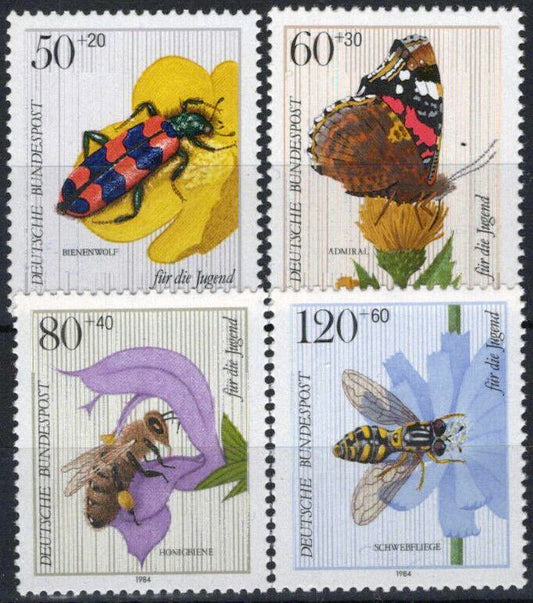 ZAYIX Germany B616-B619 MNH Semi-Postal Insects Butterflies Flowers 031023SM107