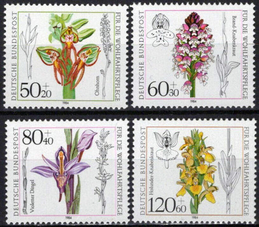 ZAYIX Germany B623-B626 MNH Semi-Postal Flowers Plants Orchids 031023SM106M