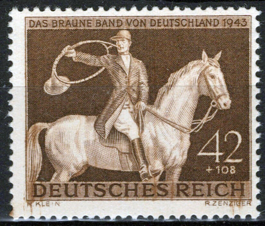 ZAYIX Germany B243 MNH Semi-Postal Horses Brown Ribbon 042523SM23