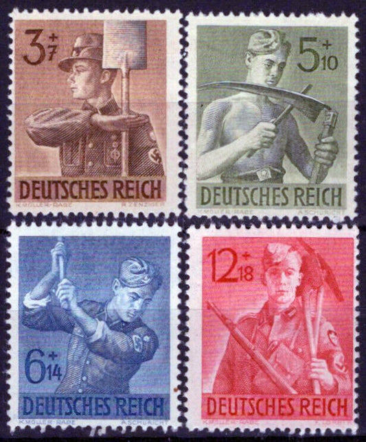 ZAYIX Germany B237-B240 MH Semi-Postal Reich Labor Service Corpsmen 042523SM34