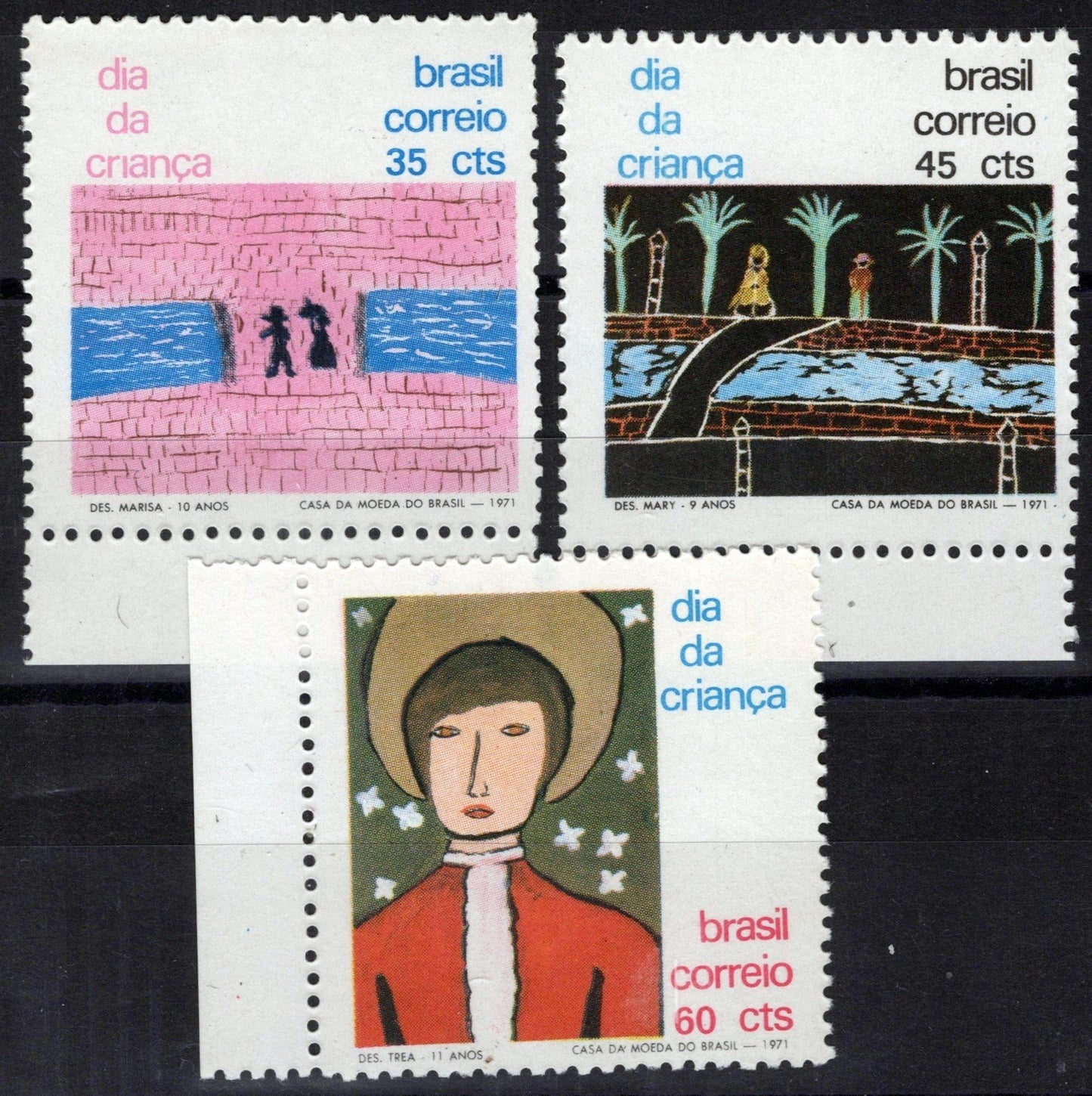 Brazil 1200-1202 MNH NG As Issued Children's Drawings Art ZAYIX 062723S148M