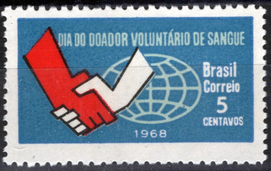 Brazil 1108 MNH NG As Issued Blood Donor's Day Hands Medical ZAYIX 062723S119M