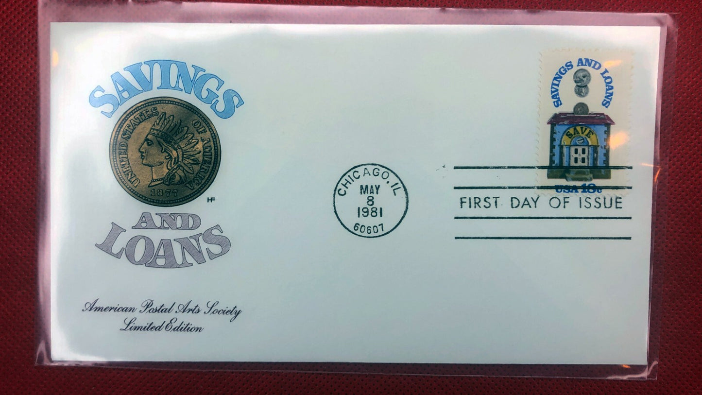 1981 US House of Farnam FDC #1911 Banking Savings and Loan ZAYIX 010622SM83
