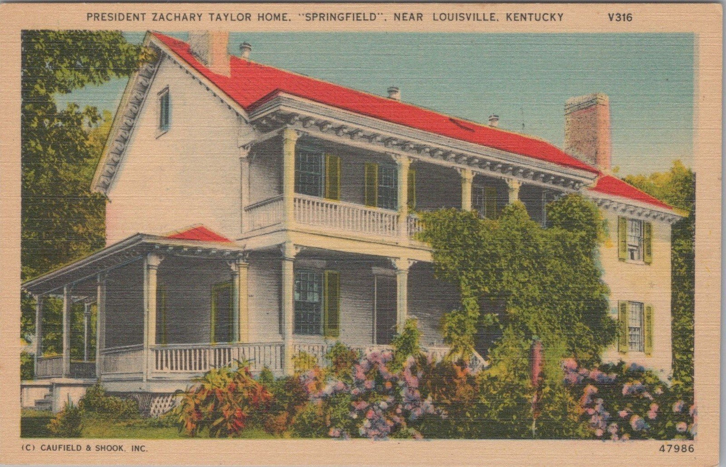 President Zachary Taylor Home Springfield Louisville Postcard ZAYIX 083022PC29