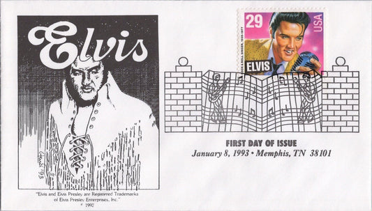 US 2721 FDC Elvis Presley Harris Cachet Pen and Ink art ZAYIX 060722SM41