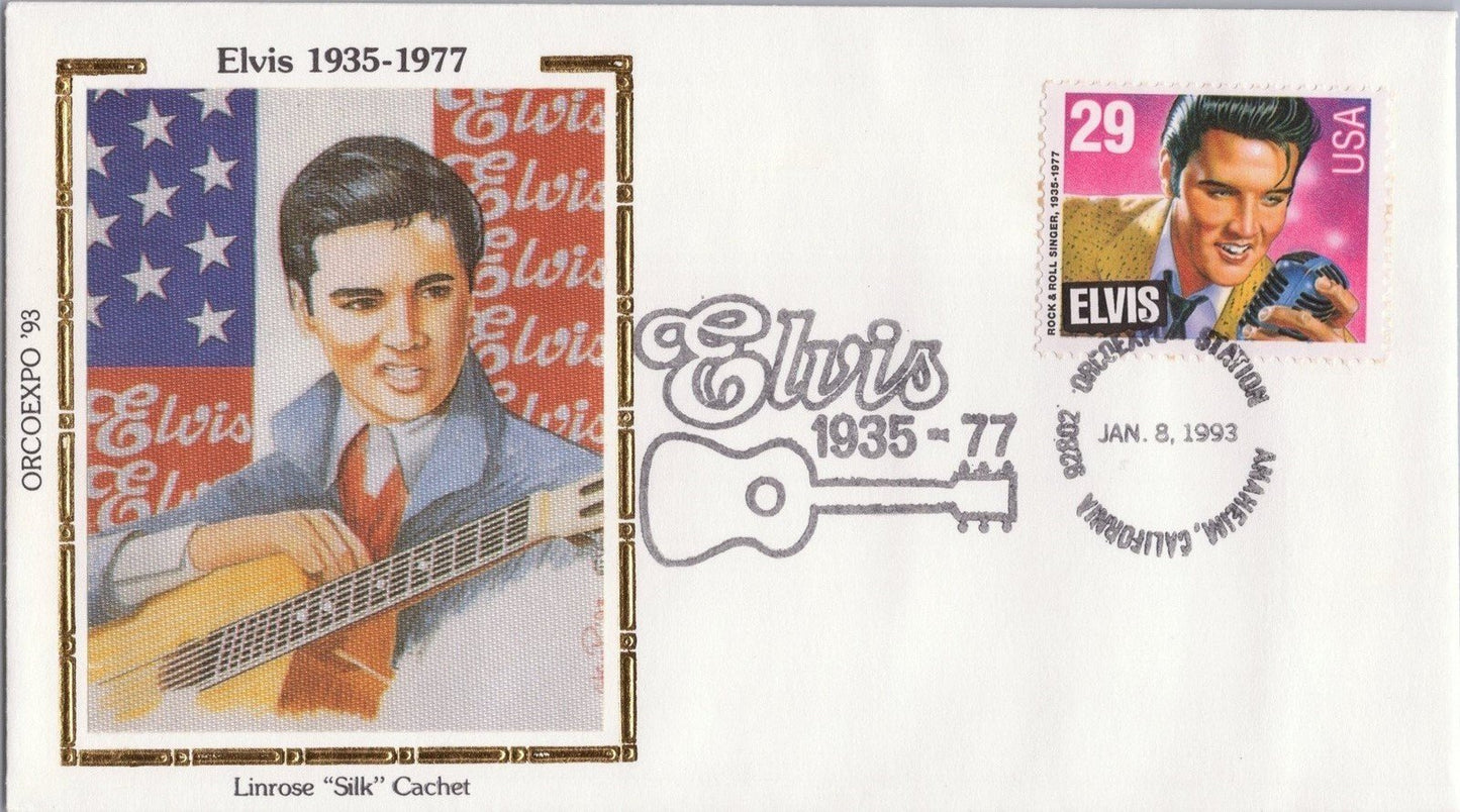 US 2721 FDC Elvis Presley Colorano "Silk" cachet ORCOEXPO '93 Anaheim ZAYIX 060722SM46