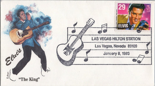 US 2721 FDC Elvis Presley Edken Cachet Las Vegas Hilton Station cancel ZAYIX 060722SM43