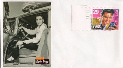 US 2721 FDC Elvis Bubble Gum Card Cachet Early Days Driving ZAYIX 060722SM75