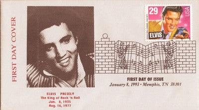 US 2721 FDC Elvis King of Rock 'n Roll Portrait (gray) Memphis ZAYIX 060722SM71