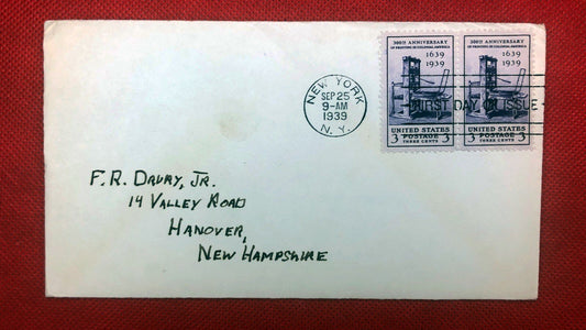 1939 FDC US 857 Printing Colonial America ZAYIX 010522SM124