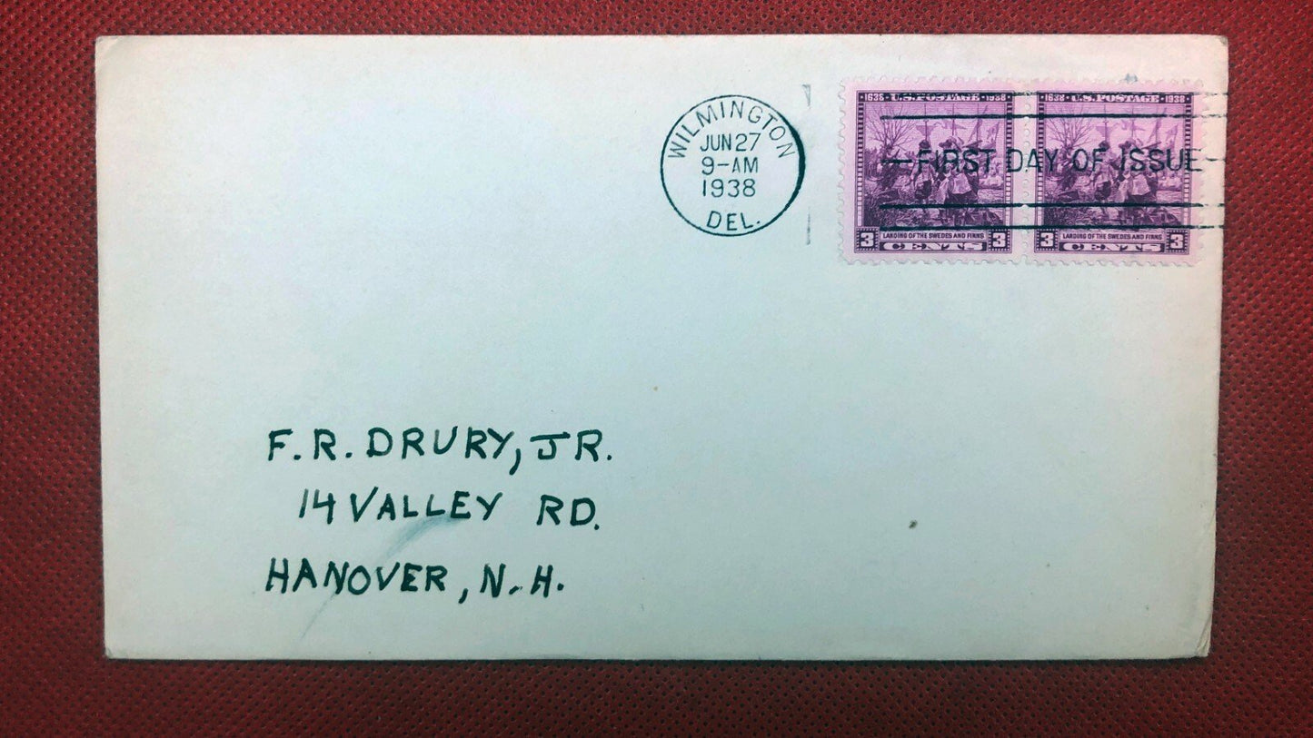 1938 FDC 836 Landing of the Swedes and Finns ZAYIX 010522SM125
