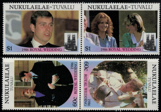 Tuvalu Nukulaelae 61-62 MNH Royal Wedding setenant pair ZAYIX 030822SM11M