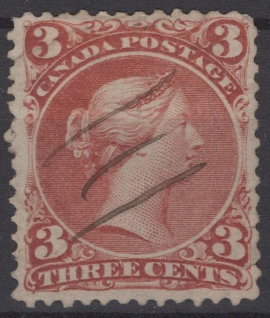 Canada 25 Used 3c red Royalty Queen Victoria FVF ZAYIX 121022S113